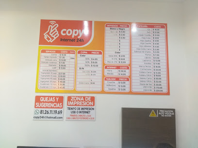 Copy 24 Horas- Copias, Impresiones, Plotter, Actas de Nacimiento y Cibercafe. en Santa Catarina