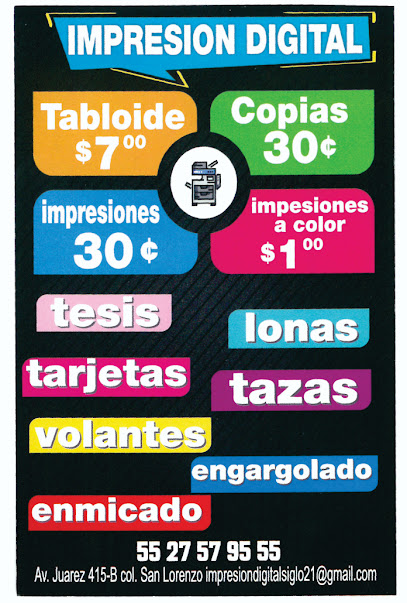 Impresión Digital Siglo 21 en Texcoco